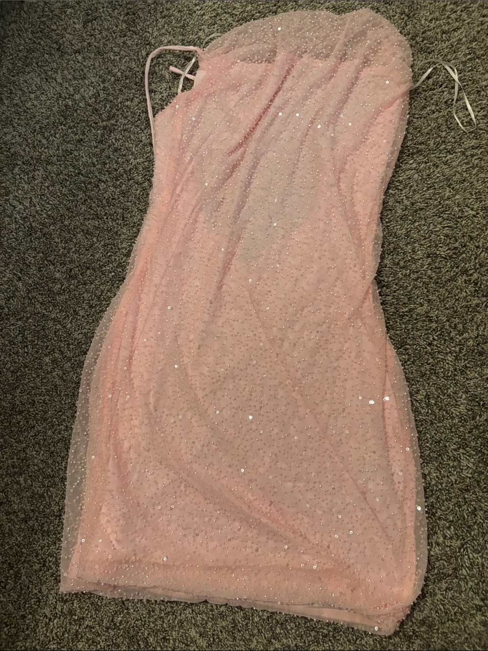 Windsor Blush Pink Strapless Sequin Dress